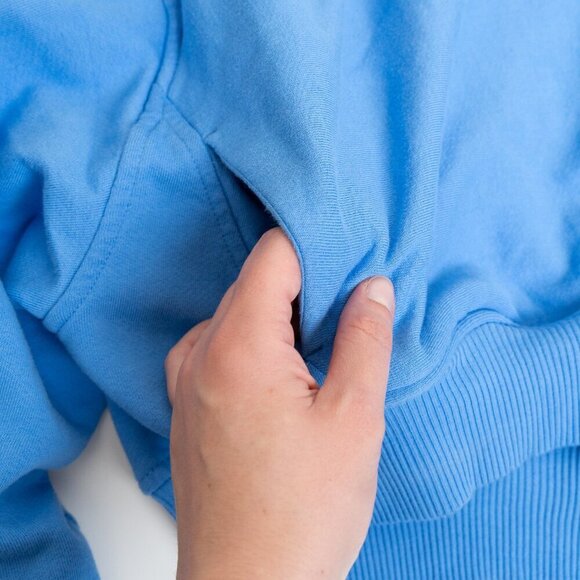 Madewell Terry Sweatshirt Cropped Oversized Blue - Picture 11 of 14